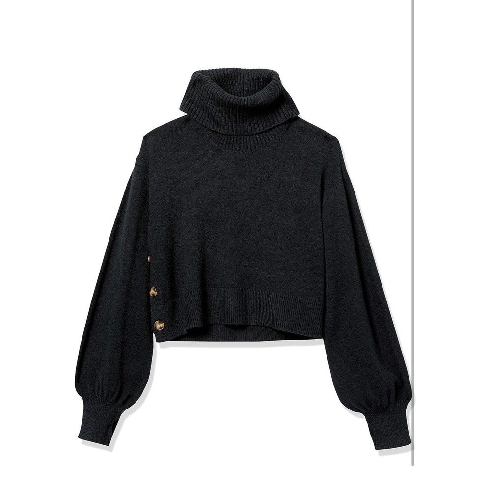 The Drop‎ Women's @lucyswhims Side Button Cropped Turtleneck Sweater 5X